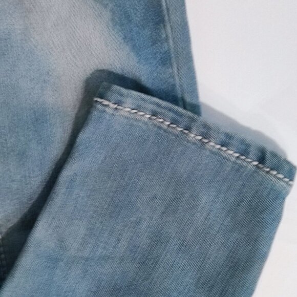 Premiere by rue21 jeans hard washed distressed ripped blue women's size 7/8 R - Picture 10 of 15